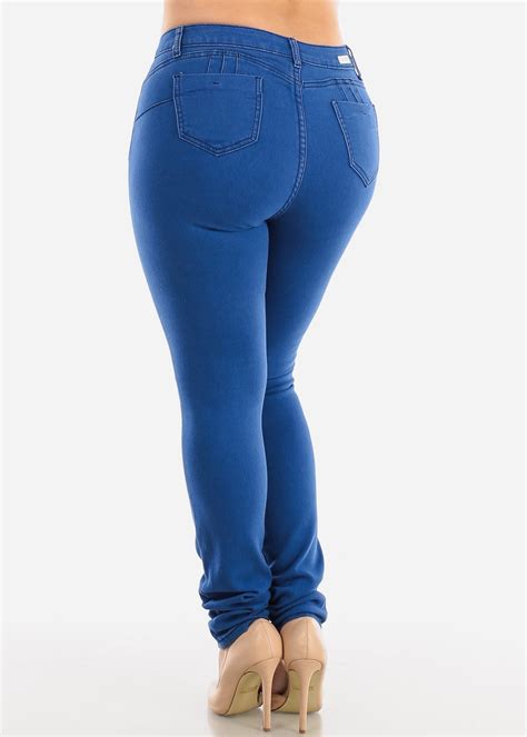 Moda Xpress Plus Size Butt Lifting Blue Skinny Jeans K Walmart