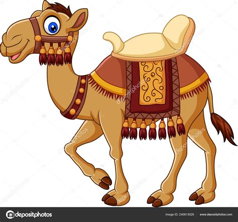 Vector Illustration Cartoon Funny Camel Saddlery Stock Vector Image By
