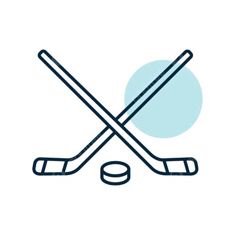Ice Hockey Sticks And Puck Vector Icon Championship Symbol Equipment