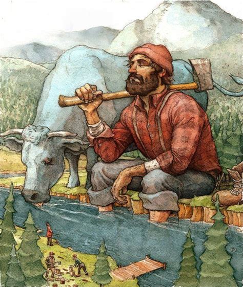 Pin By Anomie Nous On Doedemee Artists Paul Bunyan Illustration Babe The Blue Ox