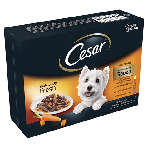 Check spelling or type a new query. Cesar Pouch Dog Food Deliciously Fresh Favourites in Sauce ...