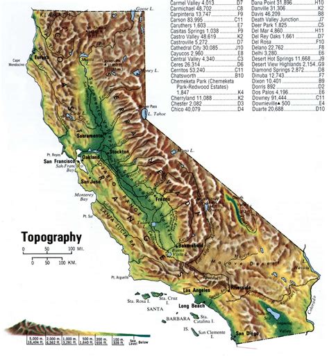 California Topographical Map Topographic Map California Map Topo Map