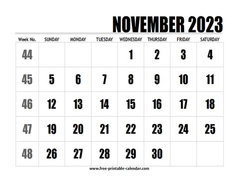 November 2023 Calendar In Weeks Get Calendar 2023 Update