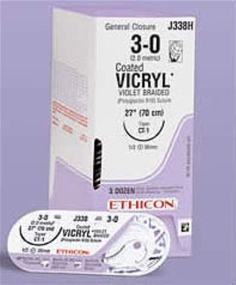 Ethicon Vicryl 50 18 Coated Vicryl Polyglactin 910 Violet Braided