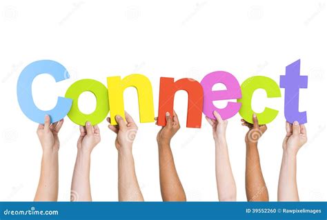 Multiethnic People Holding Word Connect Stock Photo 39552260 Megapixl