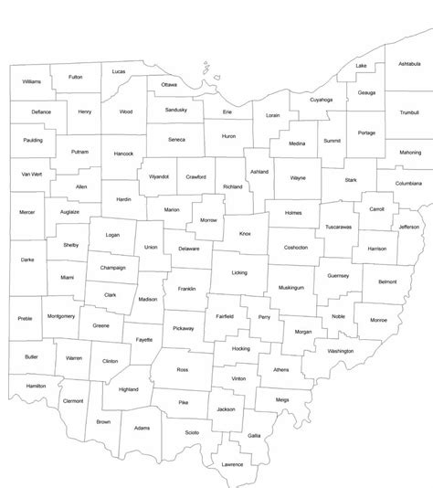 Printable Ohio County Map