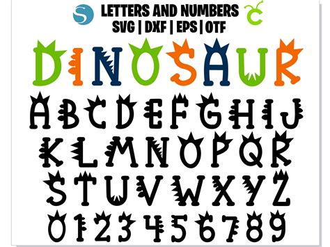 Dinosaur Font SVG Dino Font otf Dinosaur letters SVG | Etsy