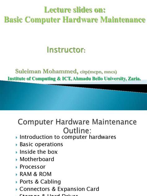 The laser printer would end up becoming a very beneficial hardware for everyday use. Basic Computer Hardware Maintenance.ppt | Random Access ...