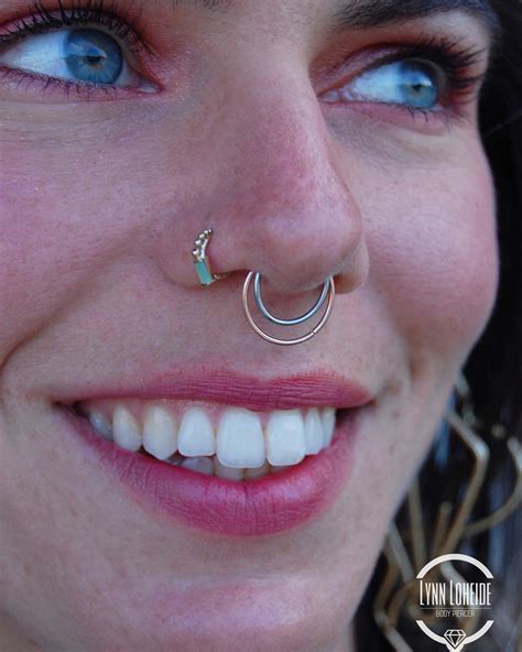 A Super Fun Super Bold Septum Stack With Jewelry From Sleeping Goddess And Body Gems By Lynn At