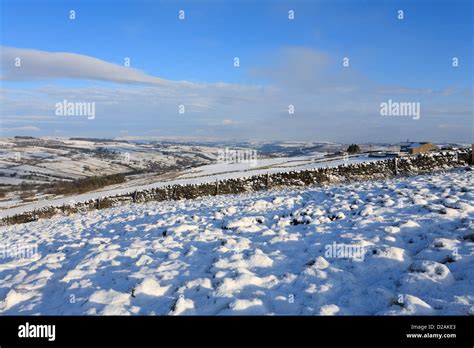 Worth Valley From The Pennine Way And Bronte Way Haworth In Winter