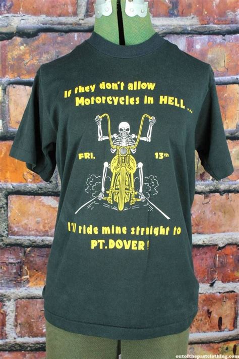 Estimates of 150,000 and as many as 50,000 motorcycles packed the town. Port Dover Friday the 13th Vintage T-Shirt | Shirts, T ...