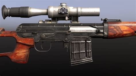3d Model Svd Sniper Rifle Dragunov Wich Pso 1 Vr Ar Low Poly Cgtrader