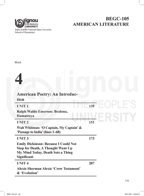 Block 4 Yes 135 Block 4 American Poetry An Introduc Tion Unit 1 Ralph Waldo