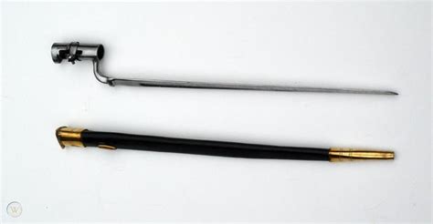 1853 British Enfield Rifle Civil War Bayonet And Scabbard 112885065