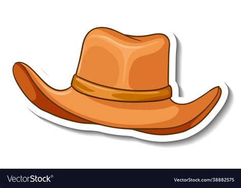 A Sticker Template With Cowboy Hat Isolated Vector Image