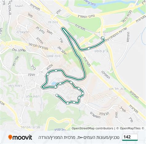 142 Route Schedules Stops And Maps טכניוןמעונות העמים‎→ת מרכזית