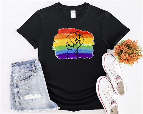 Pride Month LGBT Rainbow Fist LGBTQ Gay Pride LGBT Designbundles Buy