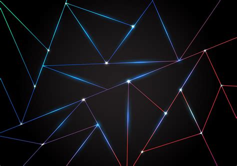 Abstract Technology Polygonal Pattern And Black Triangles Laser Lines