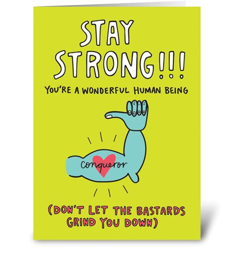 Stay Strong Encouragement Card Send This Greeting Card Designed By Angela Chick Card Gnome