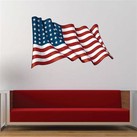 Wavy American Flag Wall Decal Wall Decals Wall Stickers Murals Fall