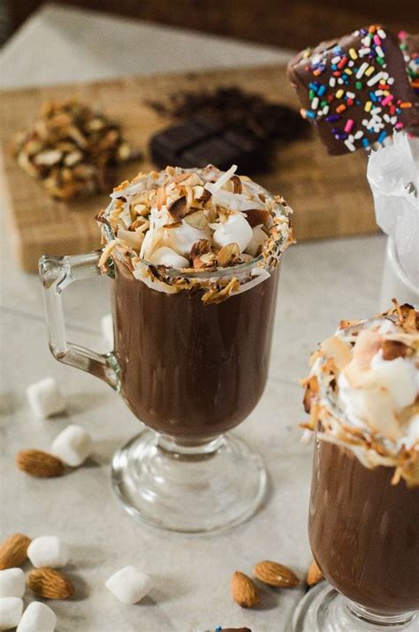toasted coconut almond hot cocoa this delicious hot cocoa is made with real chocolate cream