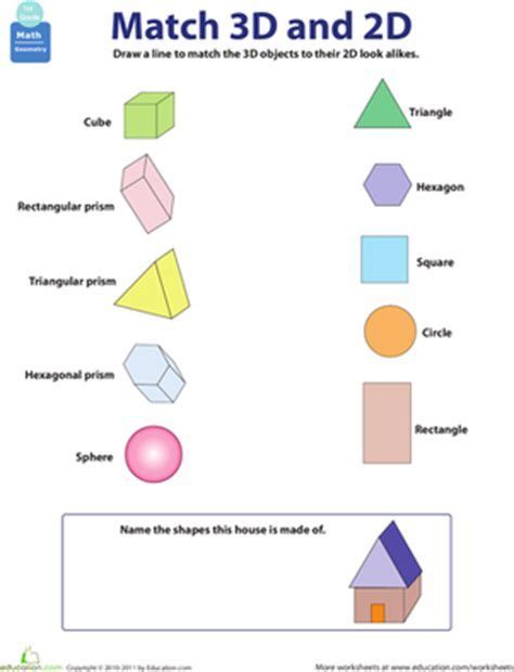 3 Dimensional Shapes Worksheet