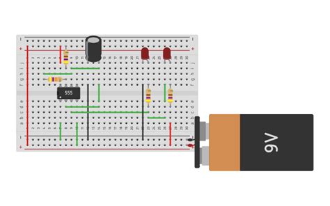 Circuit Design Blink Leds Alternately At 1hz Using 555 Timer Tinkercad