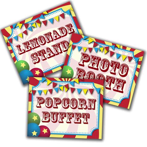 Party Signs Customized Circus Signs Carnival Party Photo Etsy Uk