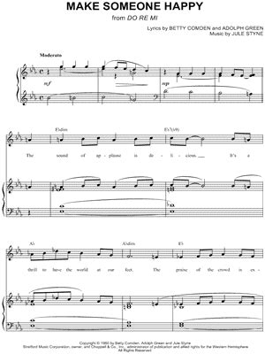 I noticed that 'do re mi' from the 'sound of music' is always the most popular song on here, by miles!! "Make Someone Happy" from 'Do Re Mi' Sheet Music - Download & Print
