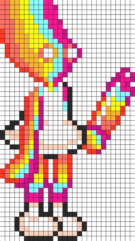 Cookie Clicker Rainbow Grandma Perler Bead Pattern Bead Sprites