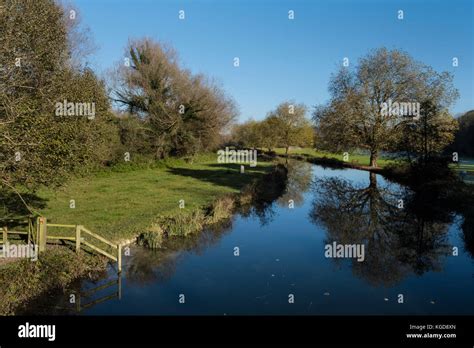 River Itchen Winchester On A Glorious Sunny Autumn Day The River