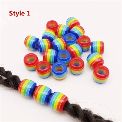 30pcs 100pcs Rainbow Crochet Braids Hair Braid Dread Dreadlock Beads