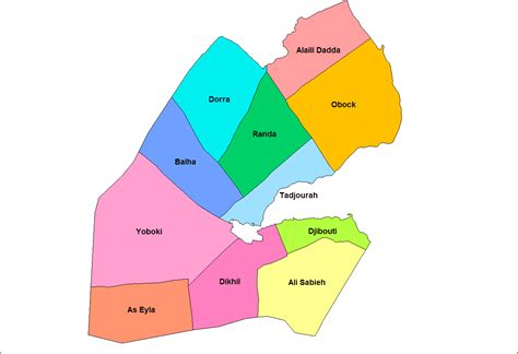 Djibouti region map by openstreetmap engine. Djibouti Districts • Mapsof.net