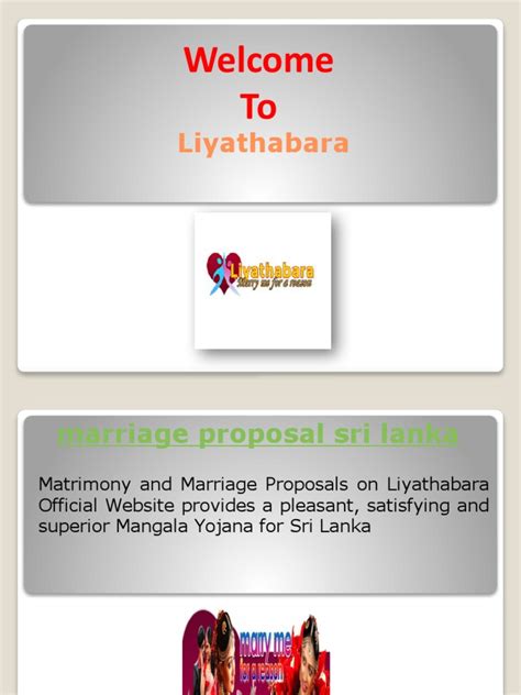 Sri Lankan Marriage Proposals Liyathabara Pdf