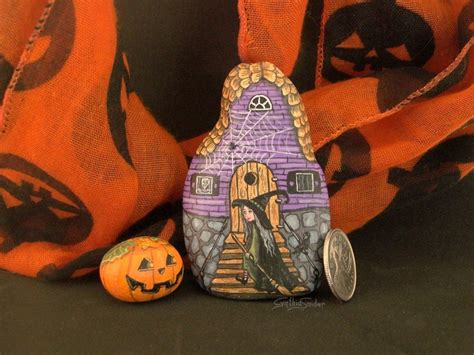 Painted Rocks Painted Stones Spooky Rocks Haunted House Etsy Canada