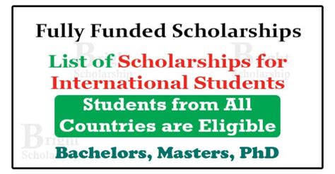 Fully Funded Scholarships 2022 2023 Bright Scholarship
