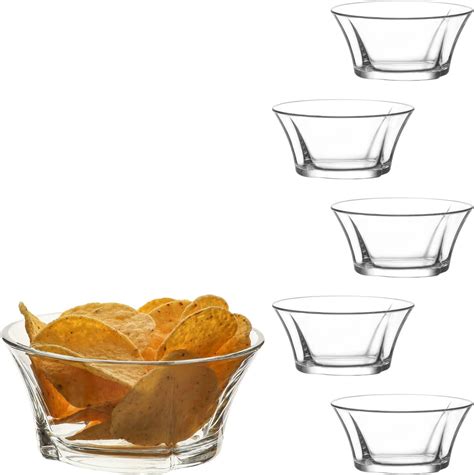 lav glass dessert and snack bowls set 6 piece 10 oz clear glass bowls for desserts and ice cream