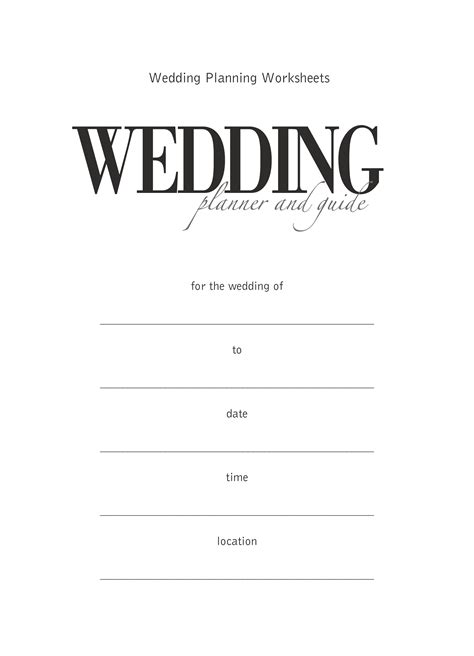 Wedding Planner Example Templates At