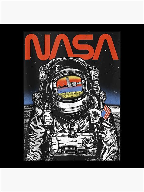 Nasa Astronaut Moon Reflection Vintage Retro Tank Top Poster For Sale