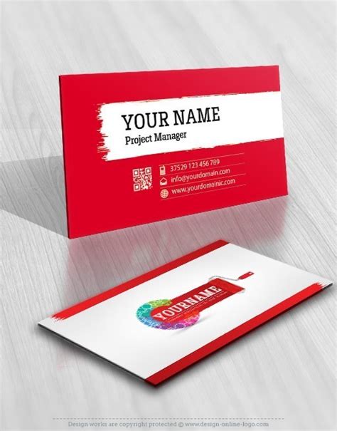 Exclusive Design Paint Brush Logo Free Business Card