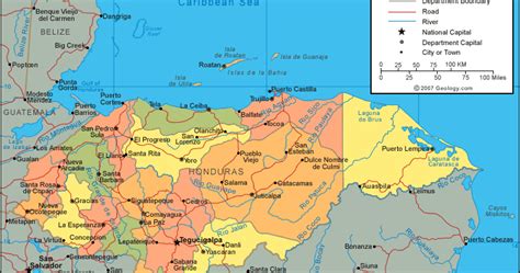 Mapa Geográfico De Honduras Mapas De Honduras