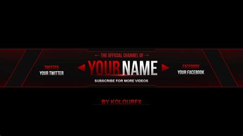Youtube Banner Template By Kolourfx 2 Youtube