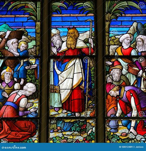 Moses Stained Glass In Mechelen Cathedral Stock Image Image Of