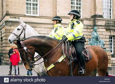 Download This Stock Image Police Scotland Mounted Officers On Patrol During The 2014 Edinburgh