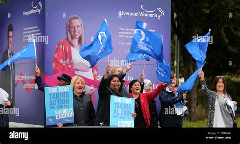 nhs workers protest outside the liverpool womens hospital as hundreds of thousands of health