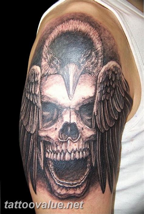 Photo Tattoo Raven On The Skull 18022019 №160 Tattoo With Skull And