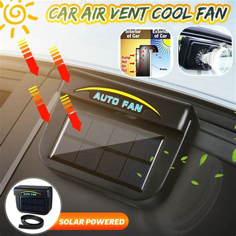 Solar Sun Powered Car Window Windshield Auto Air Vent Cooling Fan