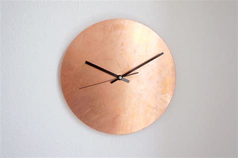 Copper Raw Wall Clock Etsy Small Wall Clock Kitchen Wall Clocks