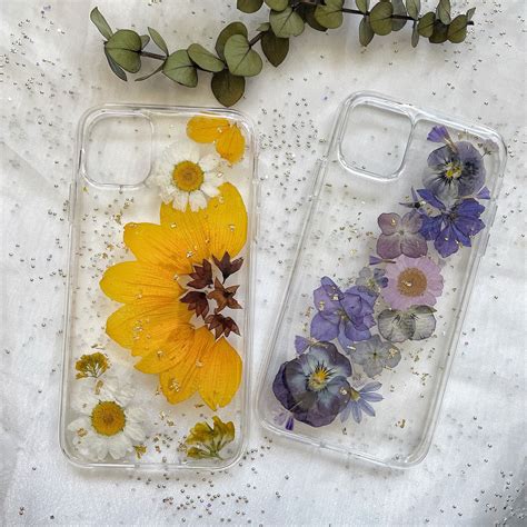 Pressed Flower Resin Phone Case Iphone Case Handmade Phone Etsy