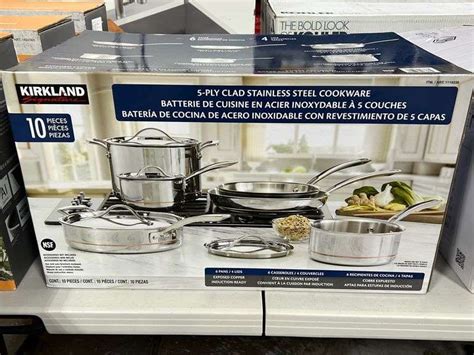 Kirkland Signature 10pc 5 Ply Clad Stainless Steel Cookware Set Nw